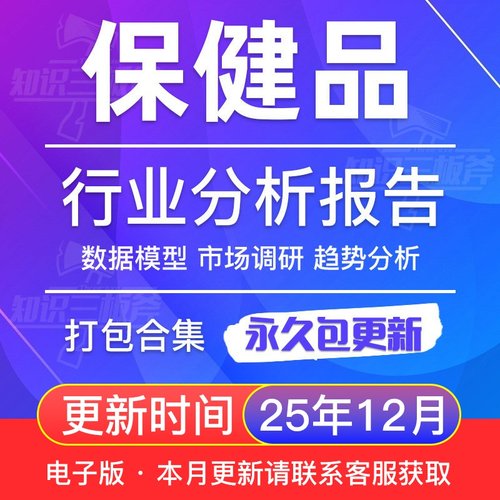 2025年中国保健品行业保健食品行业市场研究分析报告大全G72