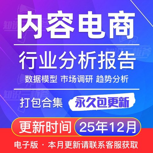 中国内容电商行业市场专题调查研究分析报告 G244