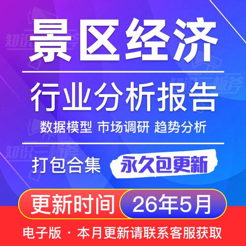 中国旅游景区行业景区经济研究分析报告合集 G157