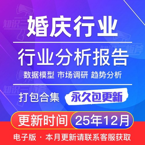 婚庆产业婚嫁结婚服务市场调查行业研究分析报告合集 G215