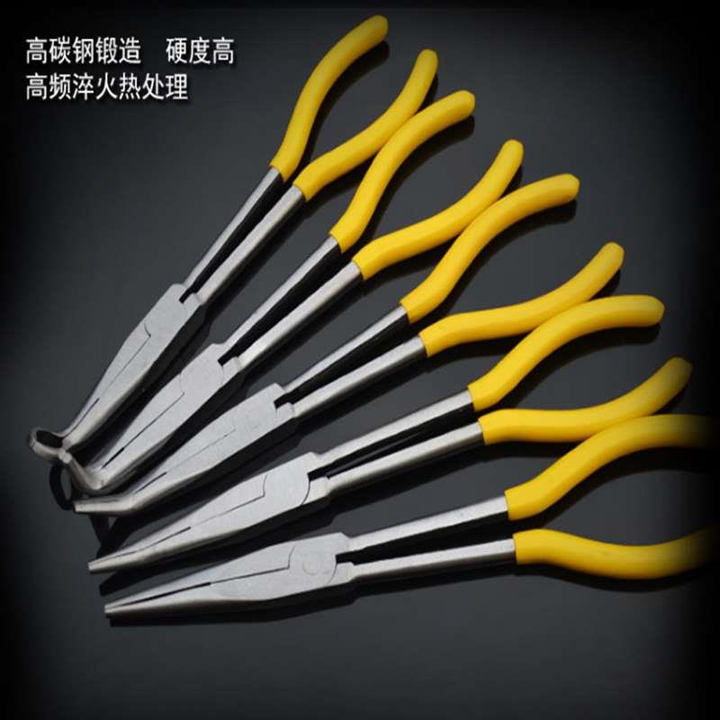 11寸16寸加长弯嘴钳子尖嘴咀钳O型夹持钳火花塞钳加长扁嘴扁钳子