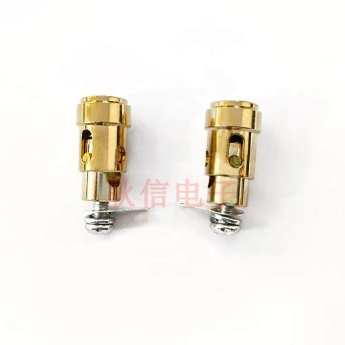 纯铜镀24k金小号弹簧接线柱螺丝 音箱分频器高音按压式接线柱单个