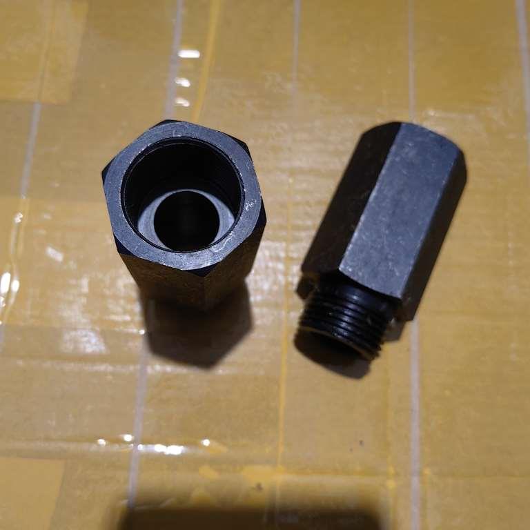 外丝M27*2-转内丝M27*2总长70Mm延长杆高压铁接头发黑2727