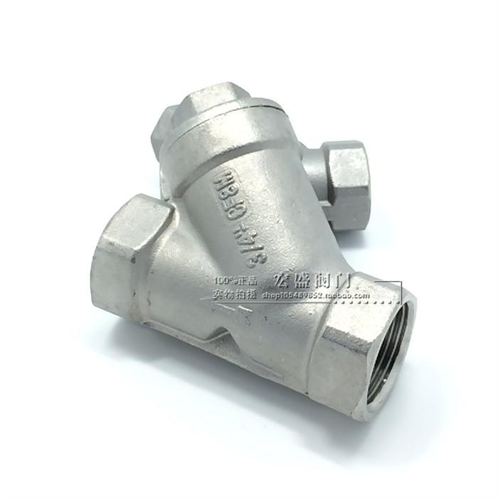 304不锈钢Y型丝扣过滤器 螺纹过滤器 GL11W-16P DN15 4分 6分 1寸