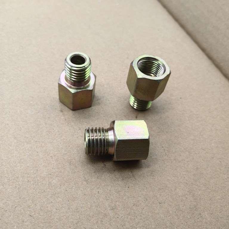 外丝M16*2粗牙-转内丝G3/8英制3分牙铁材料接头外表镀锌0316