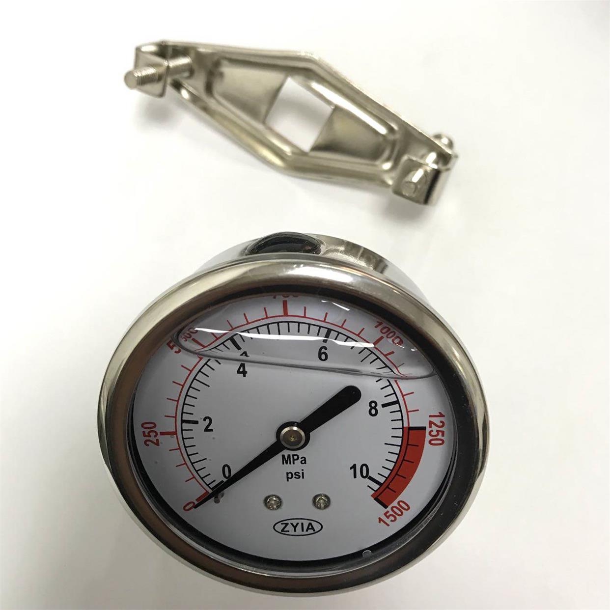 甘油式压力表 Y-60Z 10MPA  1/4 表盘直径68mm 螺纹ZG1/4  zyia