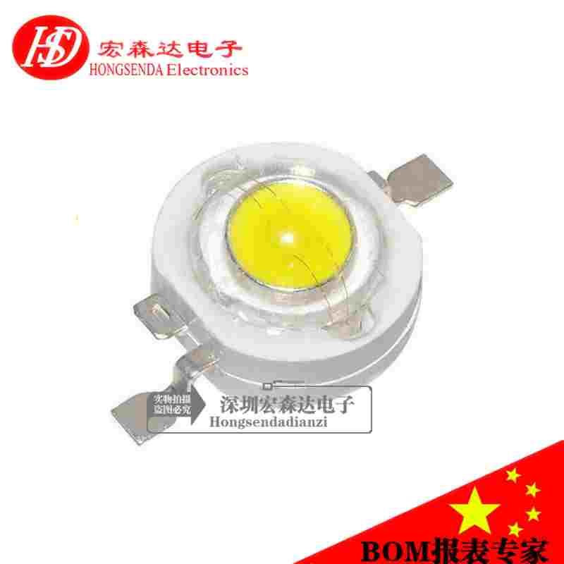 1W正白灯 四金丝 白光灯珠 白色大功率LED 80-90LM 100个=20元