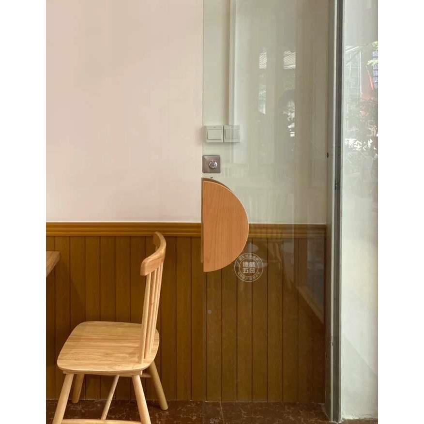 实木半圆形玻璃门把手大门拉手原木有无框推拉木门服装店扶手极简