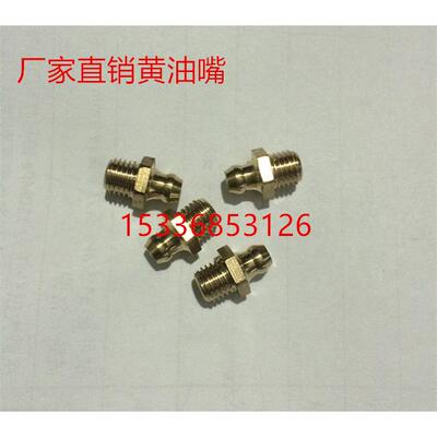 纯铜国标直黄油嘴 牛油咀通用油枪头直黄油嘴M6 M8 M10 PT1/8 1/4