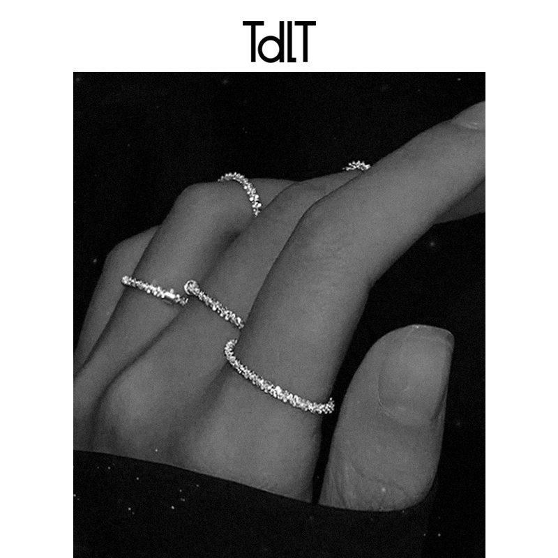 轻奢戒指纯银小众满天星个性时尚