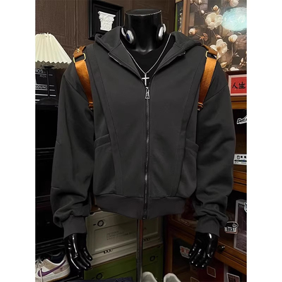 大码300斤开衫连帽卫衣加绒外套