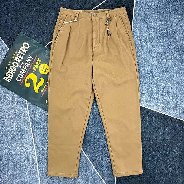 大码加绒加厚重磅纯棉直筒休闲裤男秋冬工装长裤美式复古阿美咔叽,男装,休闲裤,淘宝优惠券,粉丝福利购,淘宝优惠卷