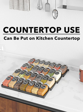 4层28个玻璃瓶铁艺架橱柜阶梯式调味瓶置物架抽屉整理架