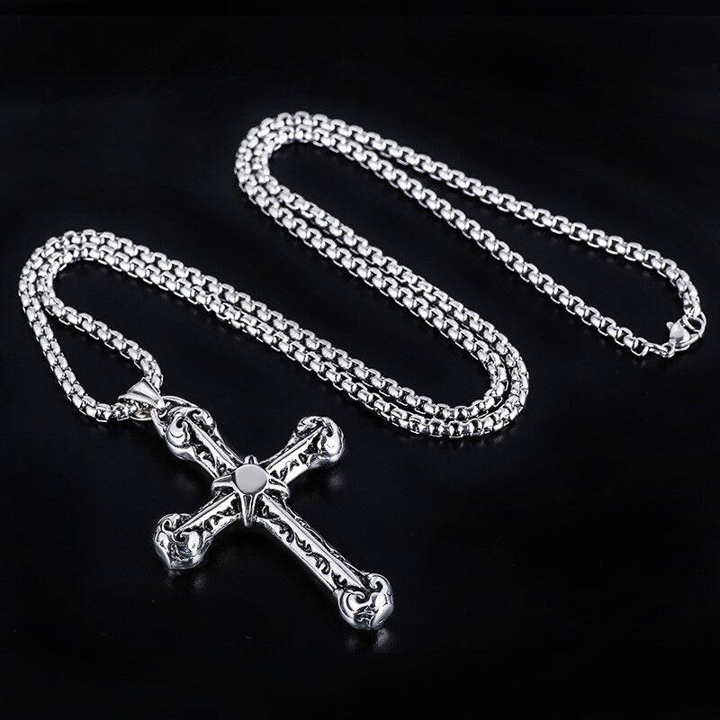奥斯坦汀十字架项链男钛钢情侣吊坠潮流复古情人节百搭送男朋友礼