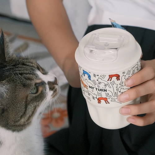 麦田的芽喵趣联名咖啡保温杯