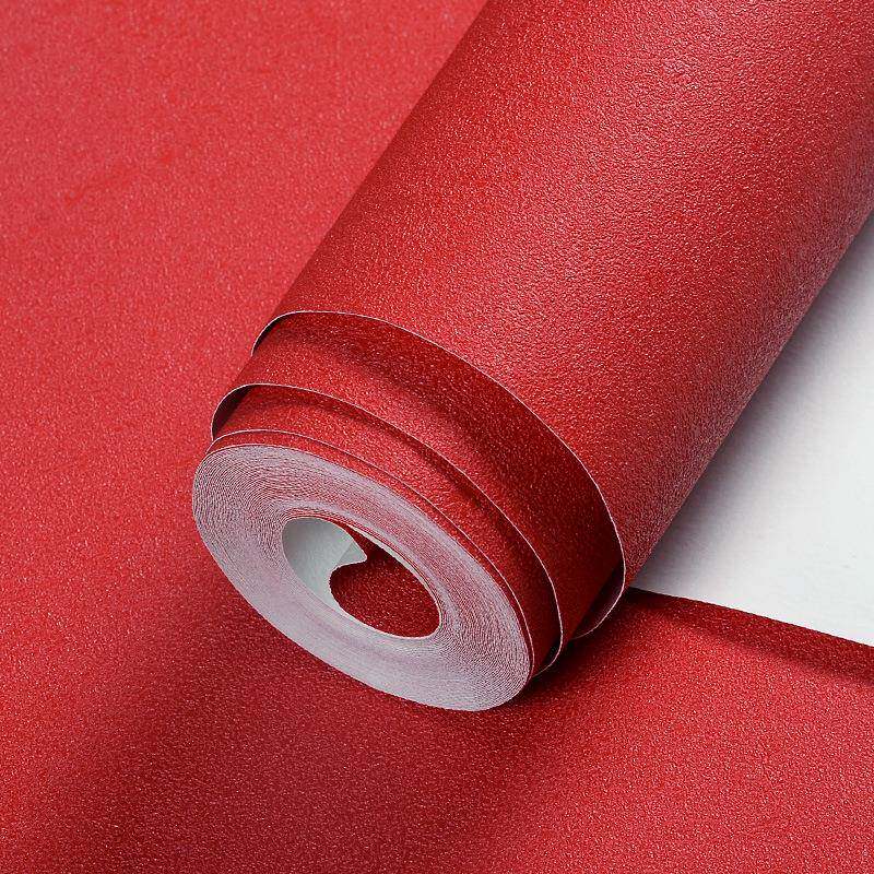 复古美式壁纸纯色红色墙纸国潮风中式客厅卧室背景墙中国红故宫红