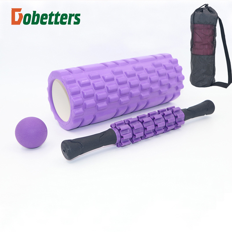 33cm经典款狼牙形瑜伽柱按摩棒筋膜球套装空心泡沫轴普拉提瑜珈轴