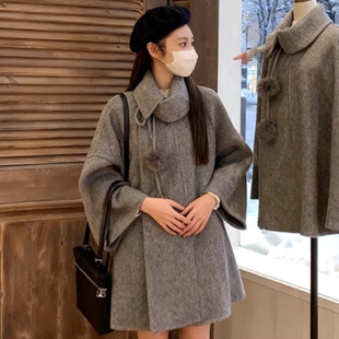 微胖韩系高级感气质遮 秋冬装 女装 大码 宽松毛呢子外套 2025新款