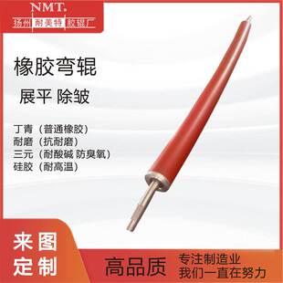 定制耐磨耐酸碱耐高温硅胶三元乙丙胶套橡胶弯辊弧形展平除皱辊子