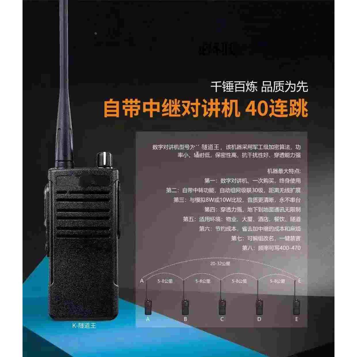 重庆隧道王对讲机 自带中继台功能穿透力强地下室隧道专用对讲机图片