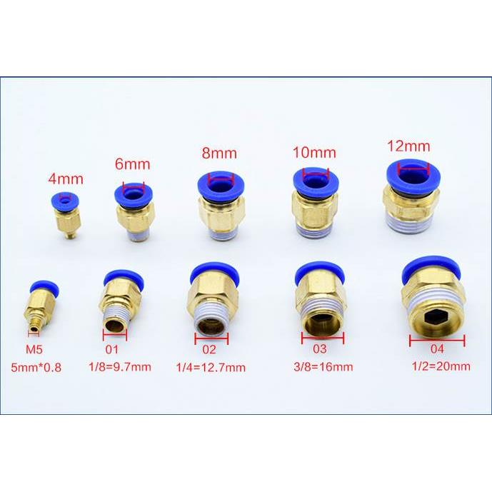 气动快速接头气管快插螺纹直通PC4PC6PC8PC10PC12-M5机械工具元件