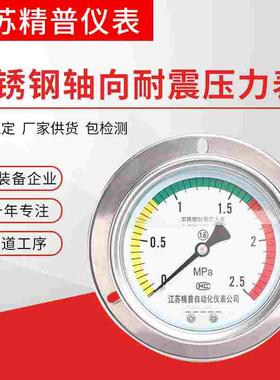 德国日本进口技术精普轴向耐震压力表YN100BFZ充油带边空气减震不