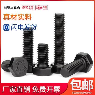 12.9级碳钢外六角螺丝M6M8M10M12*10x12x16x20x25x30x35x40/50-55