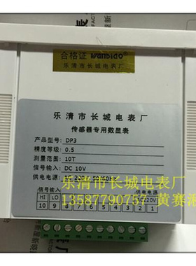 。白壳 乐清市长城电表厂 DP3 10T DC10V 传感器专用数显表 92X45