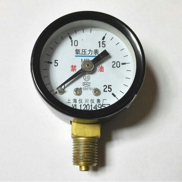 氧压力表 禁向 氧气专用 外径40mm 压力25mpa Yo-40 径向 m10*1