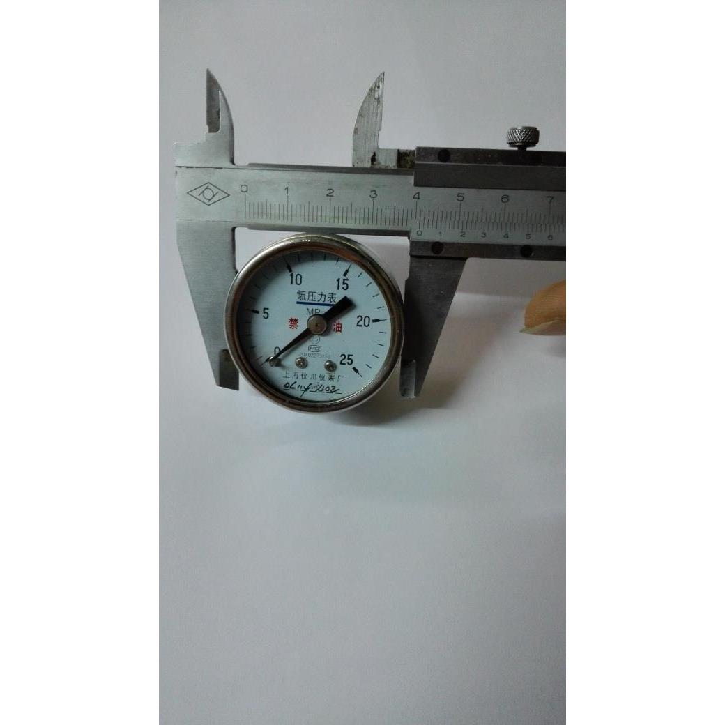 直径40mm铜螺纹M10X1  轴向禁油 氧气压力表 YO-40Z  0-25mpa