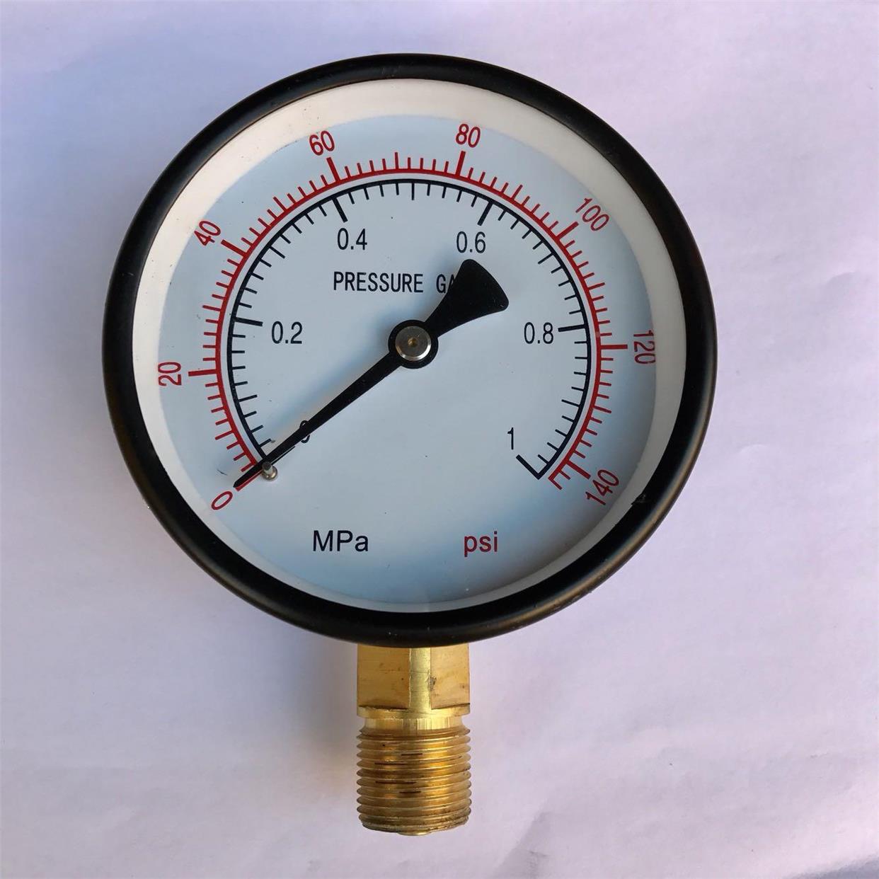 压力表 1mpa 140psi 双刻度压力指示 直径100mm 精度1.6级