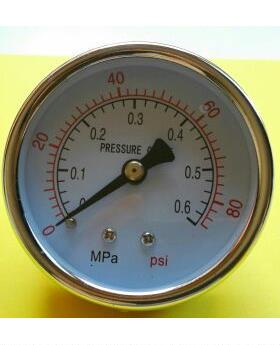 轴向无边压力表 轴向压力表 不带固定边 Y-60Z 0.6mpa 80psi 60MM
