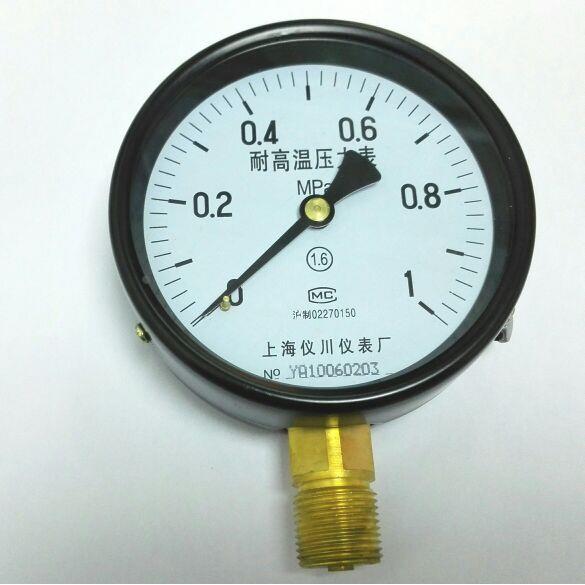 耐高温压力表 YW-100 压力1mpa 直径100mm 耐温160℃ 螺纹m20x1.5