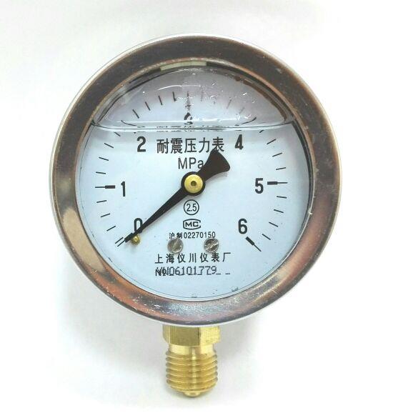 上海仪川仪表厂 耐震压力表 YN-60 0～6mpa 压力  m14x1.5 Φ60mm