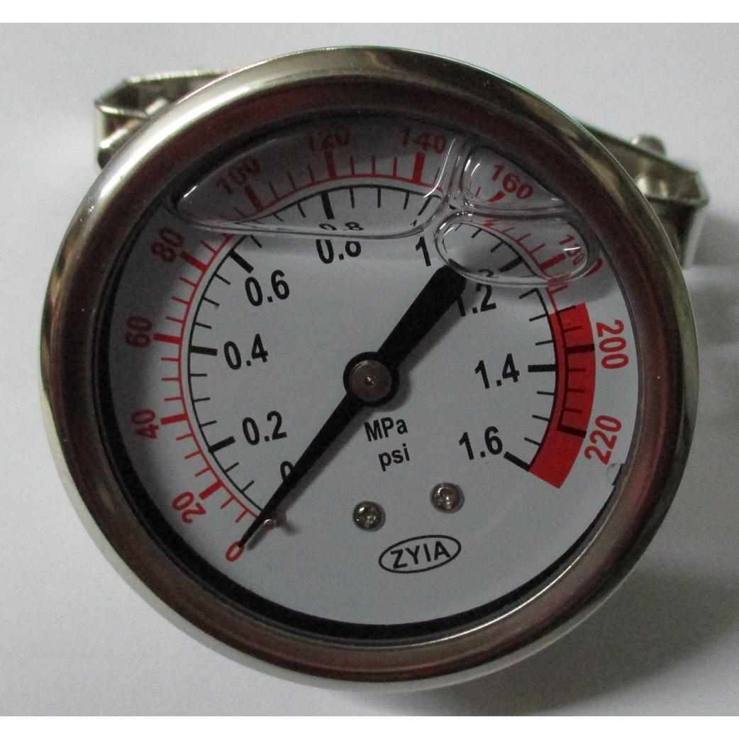 yn-100z-u轴向耐震压力表zyia轴向带支架耐震压力表 100mm 定制