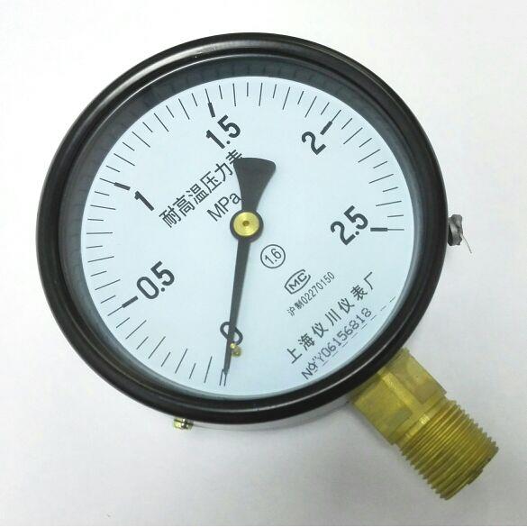 蒸汽压力表 耐高温压力表 YW-100  表盘直径100mm 160℃ 订货