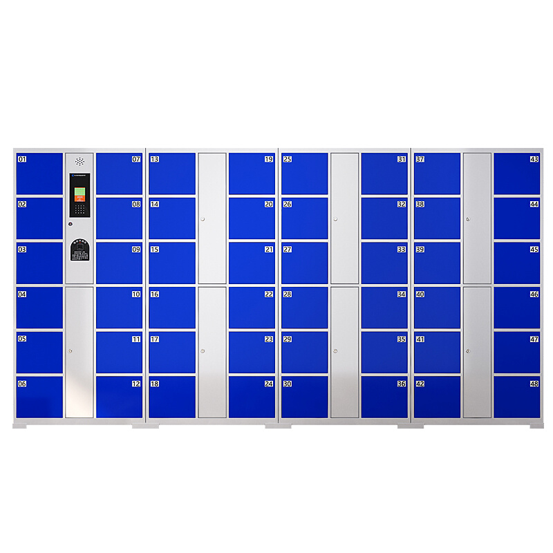 。刷卡识别电子存包柜超市门口寄存柜商场员工智能储物柜手机存放