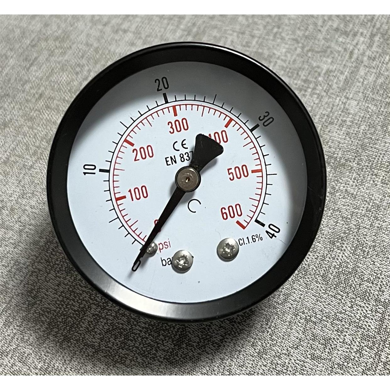 轴向压力表Y-50Z 0-40bar 600psi 直径50-52mm螺纹PT1/8ZG1/8铁壳