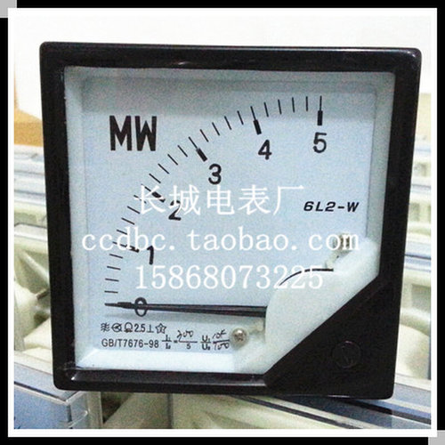 。【长城电表厂】6L2-W 5MW 300/5A 10KV/100V 交流有功功率表80*