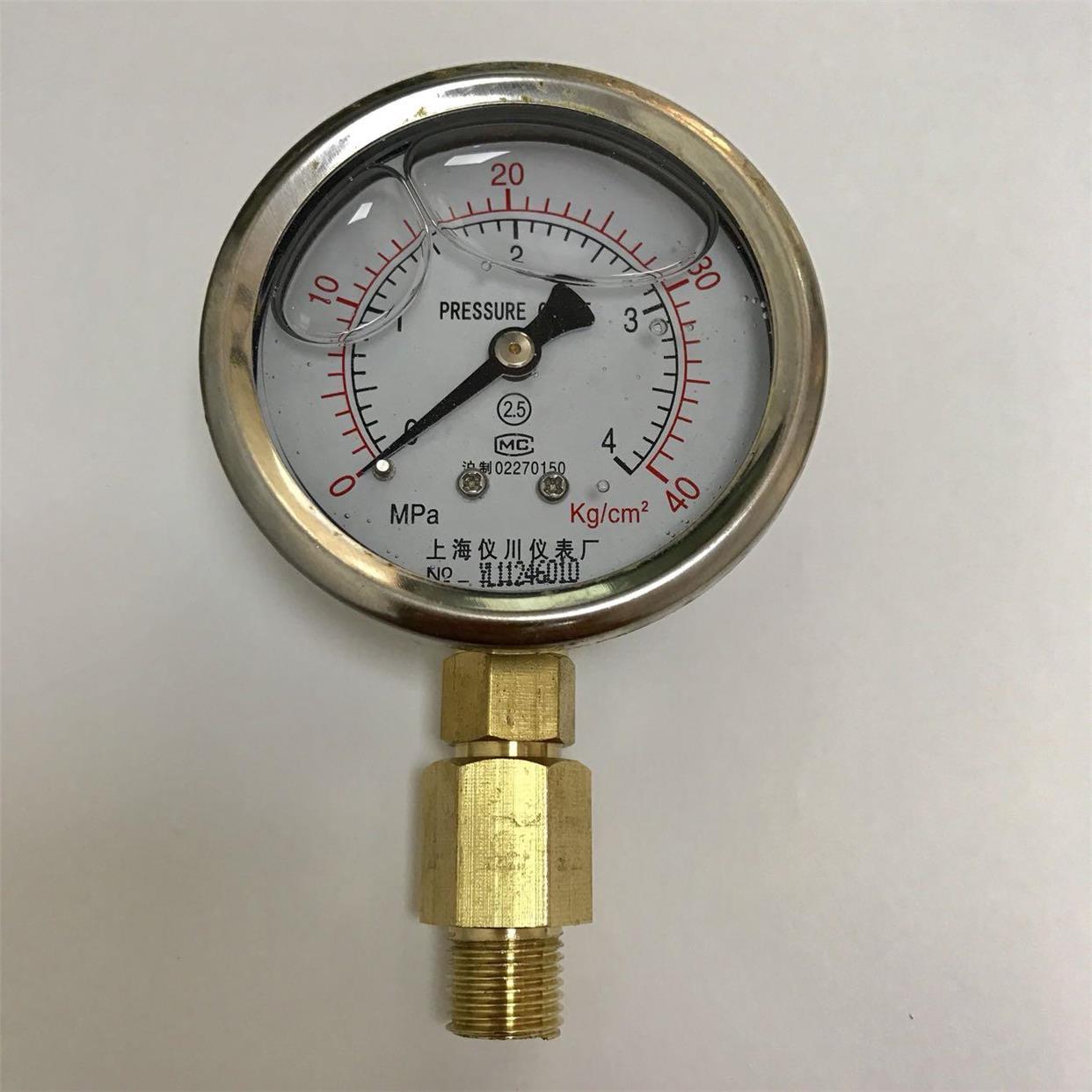 上海仪川牌耐震压力表/cm2 YN-60 4mpa 40kg 直径60.5-68mm G1/4