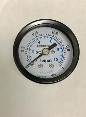 压力表 Y40 0～1mpa 10kgf/cm2 10公斤压力 接口1/4ZG 轴向 无边