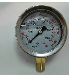 注液压力表 0～1000kg/cm2 14000psi 表径后62mm前69mm牙npt1/4