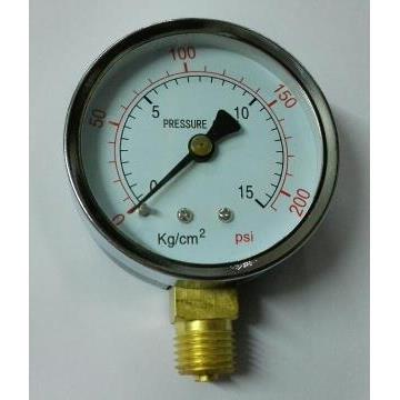 压力表世界 pressure gauge Y-60 15kg/cm 200psi 双刻度显示仪表