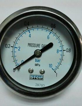轴向不带边压力表 y-60z pressure gauge 0～1mpa 0～10bar stcif
