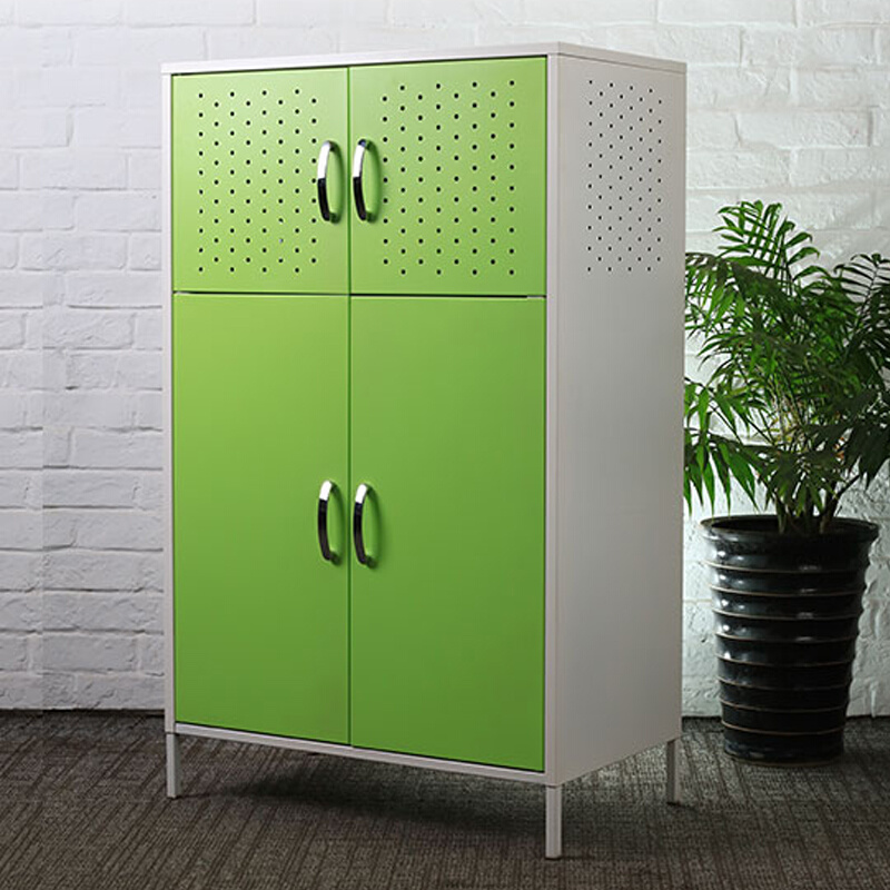 。拆装彩色钢制文件办公资料柜四门储物柜家用收纳柜铁皮小矮柜组
