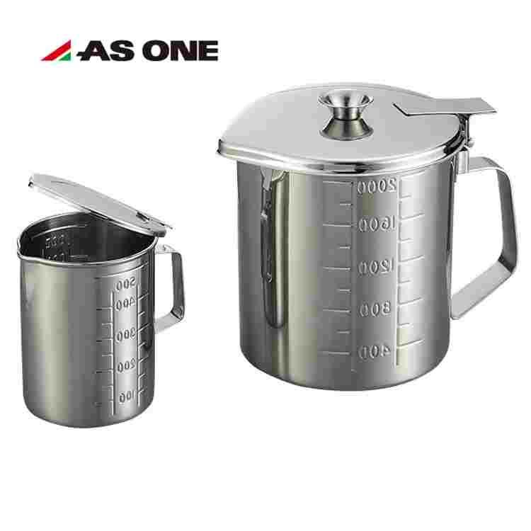 1L2L3L不锈钢烧杯304带刻度带盖子量杯300ml500ml日本原装进口