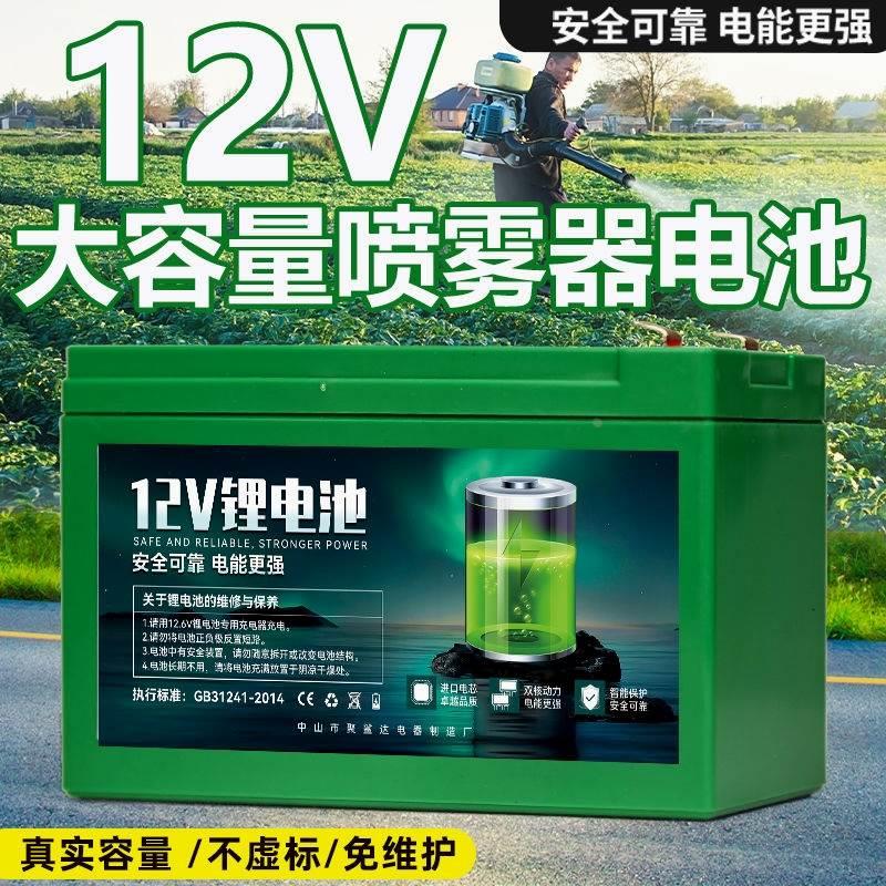 德国进口12V锂电池喷雾器锂电池12大容量农用电动打药机音响照明