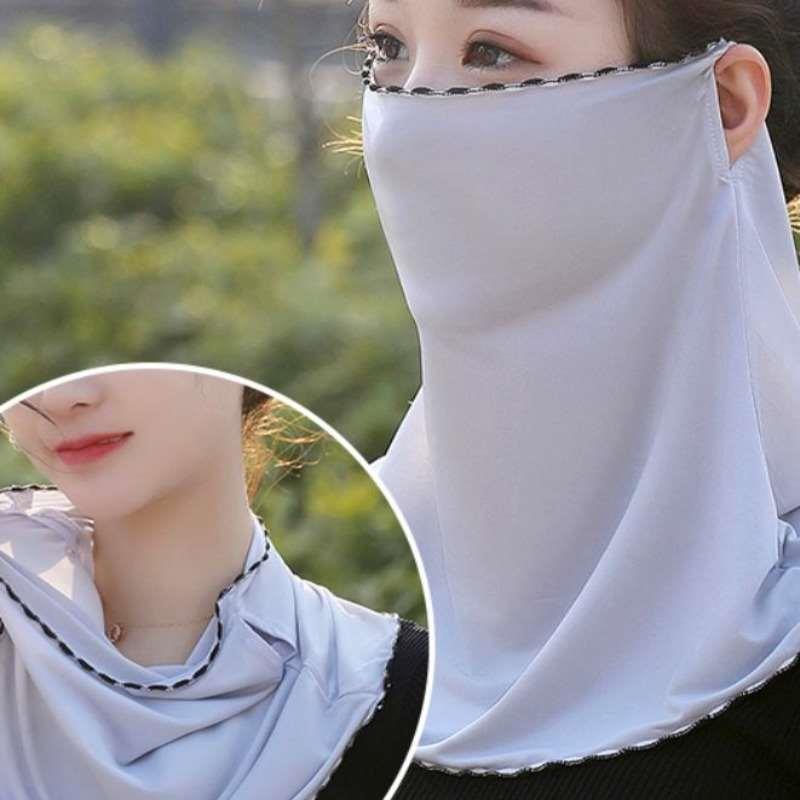 防晒帽透气遮脸面罩护颈一体太阳帽防紫外线户外遮阳帽女夏季
