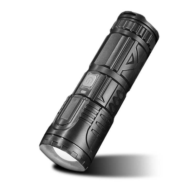 白激光伸缩变焦强光手电筒远射光束电量显示USB灯TYPE-C