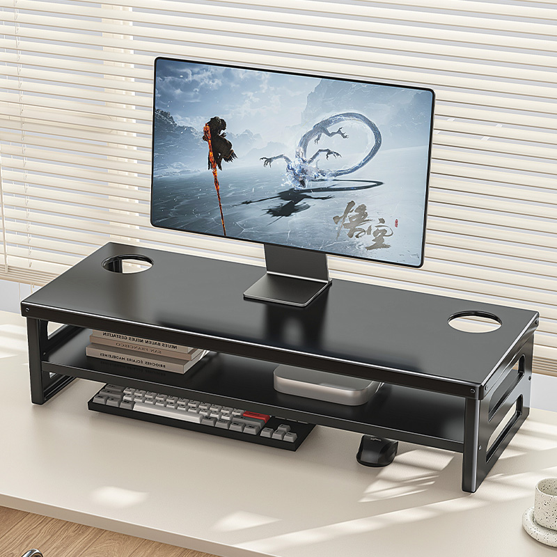 铁艺电脑增高架办公桌面台式显示器置物架支撑托架垫高底座收纳架
